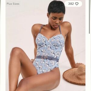 Jodie Belted One-Piece Swimsuit - by Anthropologie